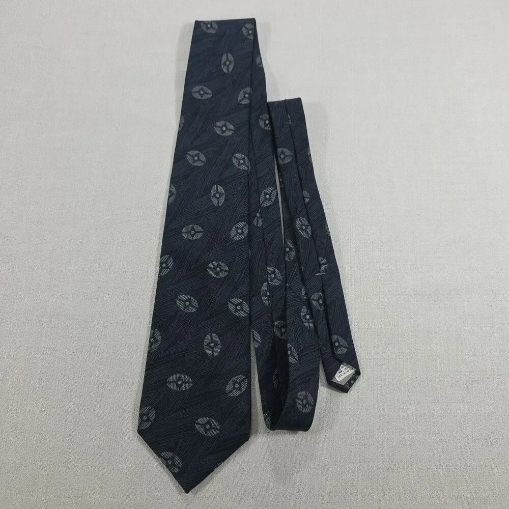 Don Loper Beverly Hills Men's Blue Geometric Tie 100% Silk Designer